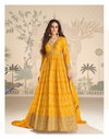 Bandhan By Sayuri Chinon Silk Embroidery Gown With Dupatta Suppliers In India
